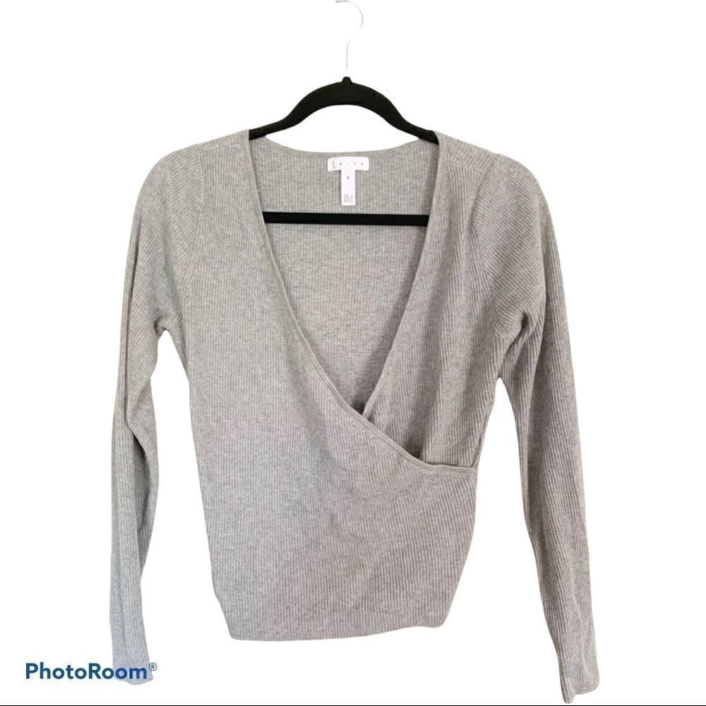 Leith grey ribbed wrap sweater NWT. 3X